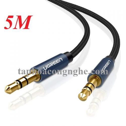 Ugreen 10689 5M màu Xanh Cáp âm thanh 2 đầu 3.5mm dương AV112 30010689